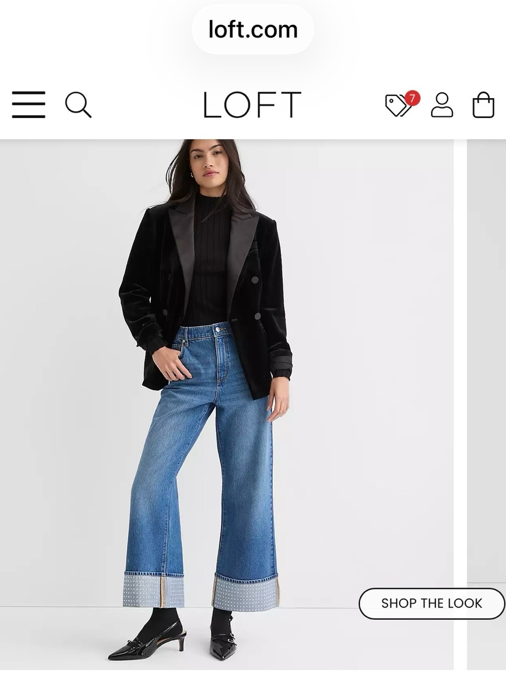 LOFT Jeans Petite Studded Cuffed